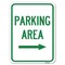 Signmission Parking Area with Right Arrow Heavy-Gauge Aluminum Rust Proof Parking Sign, 18" x 24", A-1824-23465 A-1824-23465 - alternate 1
